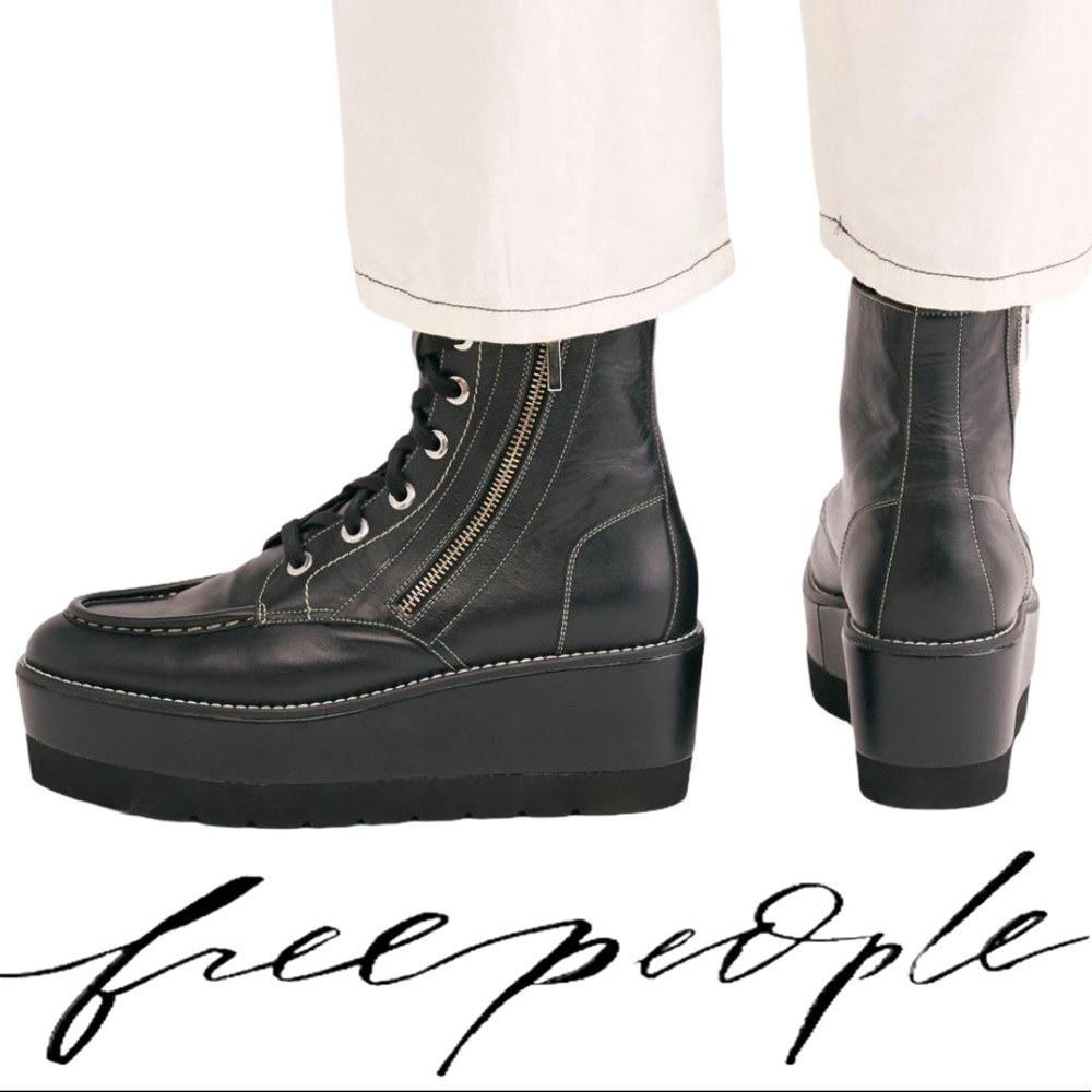 NEW Free People Maverick Wedge Boot Leather 🇪🇸
